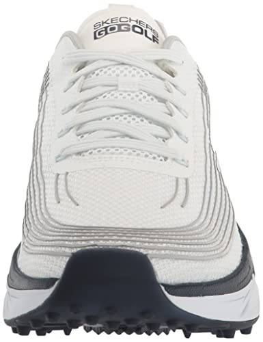Skechers Men's Go Ultra Max Spikeless Golf Shoe, White/Gray/Blue, 9