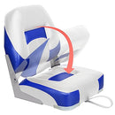 ErgoSeat Two Tone Low Back Folding Boat Seat,White/Blue,2pcs/pack