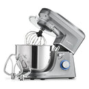 KAPPLICO Pro Plus 1800W Stand Mixer, 7.0L Stainless Steel Bowl, 6-Speed Food Mixer, Dough Hook, Whisk & Mixing Beater, Non-slip Rubber Feet, 2 Year Warranty (Grey/Silver)