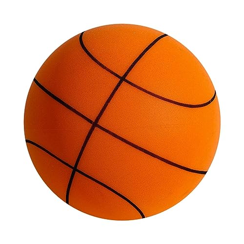 Silent Basketball Dribbling Indoor, Lightweight Uncoated High Density Foam Ball, 2023 Newest Foam Basketball Indoor Training Ball for Patios Playrooms Stadiums Yards