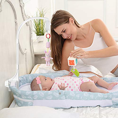 AIFUDA 25 Inch Baby Musical Crib Mobile Bed Bell Holder Infant Bed Decoration Toys Rotating Music Box Nut Screw Arm Bracket