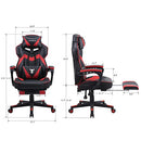 Zeanus Gaming Chair with Footrest Ergonomic Computer Chair with Massage Recliner for Heavy People Racing Gamer Chair Big and Tall Chairs for Adults Red