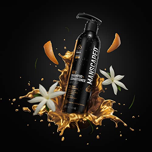MANSCAPED™ 2 In 1 Shampoo & Conditioner, UltraPremium Formula Infused with Sea Kelp, Coconut Water, Aloe for Nourishing and Hydrating Hair (16 oz)