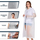 Raincoats EVA Rain Ponchos for Adults Reusable 2 Pack, Rain Coats with Hood for Women Men Travel Hiking Theme Park Camping Clear