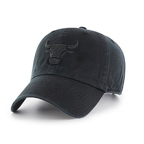 '47 Brand Chicago Bulls Clean UP Black/Black Current Logo Dad Hat Cap