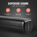 Small Sound Bars for TV, AUEEDS 50W 16-Inch Ultra Slim Mini Surround Soundbar TV Speakers System with Wireless Bluetooth 5.0 Optical AUX USB Connection, 3 Equalizer Modes, for 4K & HD TVs