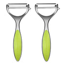 2Pcs Stainless Steel Peeler Multifunctional, Y Shape Peeler with Swivel Blades, Vegetable Peeler Julienne Slicer, Kitchen Potato Peelers for Veggie, Melon, Fruit, Cabbage (Green)