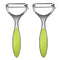 2Pcs Stainless Steel Peeler Multifunctional, Y Shape Peeler with Swivel Blades, Vegetable Peeler Julienne Slicer, Kitchen Potato Peelers for Veggie, Melon, Fruit, Cabbage (Green)