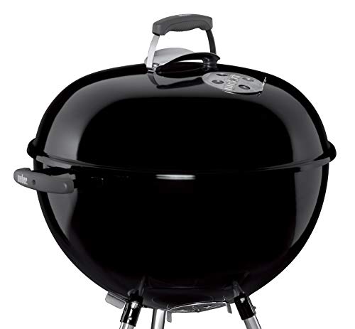 Weber Bar-B-Kettle Charcoal Barbecue, 57cm | BBQ Grill with Lid Cover, Tripod Stand & Wheels | Freestanding Outdoor Oven & Cooker with Porcelain-Enamelled Bowl - Black (1331004)