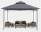 ABCCANOPY 8'x 8' Gazebo Double Tiered, Outdoor Gazebo Canopy, Dark Gray