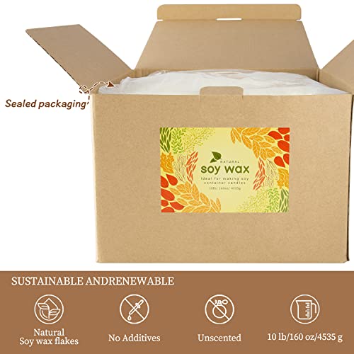 Natural Soy Wax for Candle Making 10 lb Bag Soy Wax Flakes,DIY Candle