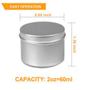 DINGPAI 27pcs Candle Tins, 2oz Metal Tins, Round Empyt Candle Containers for Candle Making, Party Favors, Spices & Gifts