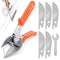 Glarks Angle Miter Shear Cutter Tools, 45 Degree to 120 Degree Angle Scissors Trim Shears Hand Tools with Spare Blade and a Screwdriver for Cutting Trunking, Soft Wood, Plastic, PVC
