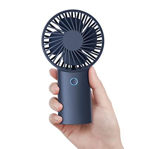 JISULIFE Handheld Fan, 4000mAh Portable Fan, Mini Hand Fan, USB Rechargeable Small Pocket Fan [5-20H Working Time] Battery Operated Personal Fan with 3 Speeds for Travel/Commute/Picnic/Office-Blue