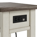 Signature Design by Ashley Bolanburg Farmhouse Chair Side End Table, Light Brown & Whitewash