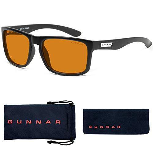 Gunnar Optiks Unisex-Adult Amber Max Blue Light Blocking Computer Glasses, Onyx, One Size, Onyx, One Size