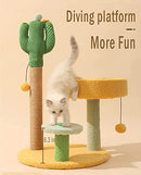 UPET Cat Tree 67cm Tall Cactus Cat Tower with Hanging Ball Scratching Posts Unique Cute Kitten Claw Scratcher Cat Tower with Soft Perche and Fully Wrapped Sisal Scratching Post for Indoor Cats Kittens