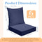 Huwena 6 Pcs Outdoor Deep Seat Chair Cushions Waterproof Patio Chair Cushions Set, Outdoor Cushions for Patio Furniture Replacement, Removable Back Cushion for Chair Sofa Couch(Navy Blue)