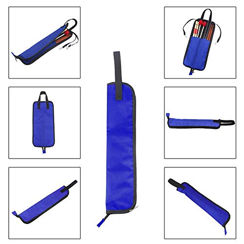 Drum Accessories, Drumstick Case Drum Stick Bag, Drum Stick Case, for Storage Hanging Bag Drumstick Portable for Mallets(Blue)