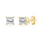 1.00 Carat Princess Cut Diamond Stud Earring for women (0.5 cttw per earring), 14K Yellow Gold, 4 Prong Basket Setting, Includes Gift Ready Box (Clarity : I2, Color: H-I)