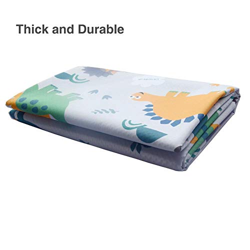 Splat Mat for Under High Chair/Arts/Crafts by Hoitsky, 51"(130 cm) Baby Anti-Slip Food Splash and Spill Mat for Eating Mess, Waterproof Floor Protector and Table Cloth (Dinosaur)