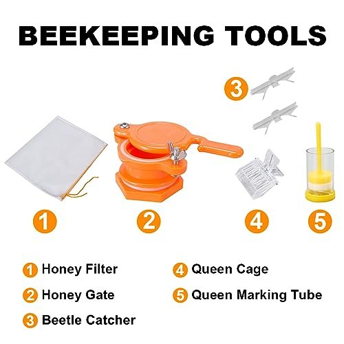 Honey Lake Beekeeping Supplies Bee Smoker Starter Kit, 16 Pcs Bee Keeping Starter Kit Bee Keeping Supplies-All for Beekeepers Including Different Kinds of Beekeeping Tools