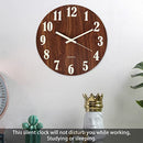 30x30x4cm Luminous Wall Clock Wooden Design Night Lights Round Wall Clock Large Number Wooden Clock for Living Room Bedroom Home Kitchen Office School Easy to Read Glow in Dark