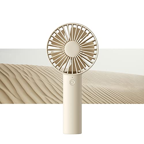 JISULIFE Handheld Fan, Portable Small Fan with 3 Speeds, USB Rechargeable Hand Fan, Personal Fan Battery Operate for Outdoor, Indoor, Commute, Office, Travel -Beige