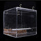 Acrylic Automatic Parrot Feeder No Mess Bird Cage Seed Feeding Container Box Seed Food Container for Parakeet Canary Cockatiel Parrot Finch Canary Acrylic