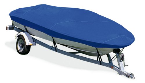 Taylor Made Products Trailerite Semi-Custom Boat Cover for V-Hull Fishing Boats with Inboard/Outboard Motor (15'10" to 16'10" Center Line Length / 82" Beam, Pacific Blue Coated Poly)