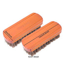 Leather Care Protecting Horsehair Shoe Brushes, Horsehair Shoe Shine Brush, Soft 2Pcs Long Shaft Slotted Boots Leather(Mahogany Medium)