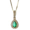 Gin & Grace 10K Yellow Gold Natural Zambian Emerald Pendant With Natural Diamonds For Women Ethically, Authentically & Organically Sourced Pear-Cut Emerald Hand-Crafted Jewelry For Her
