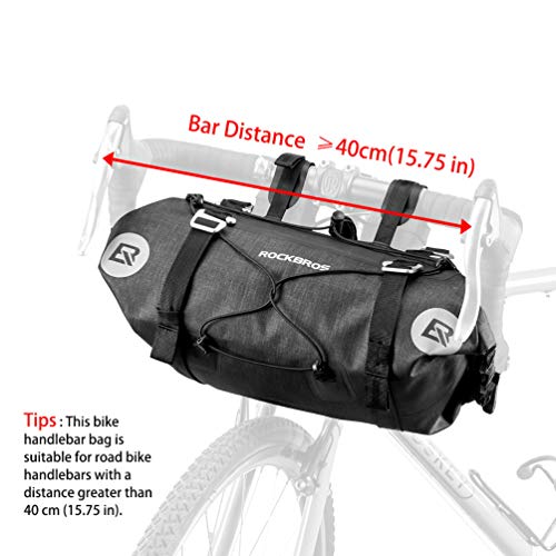 ROCKBROS Bikepacking Bike Handlebar Bag Waterproof Large Dry Pack Bicycle Front Bag Roll for MTB Mountain Road Drop-bar Bikes Bar