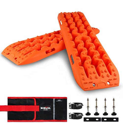 X-BULL Recovery Tracks with Bag and Mounting Pin Set 4x4 Recovery Boards Offroad 4wd Tracks 22046LBS/10000KG Stand for Automotive Accessories Tires and Wheels in The Sand Mud Snow(GEN 3.0)
