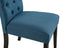 Roundhill Furniture Aneta Solid Wood Tufted Parsons Dining Chairs, Set of 2, Blue