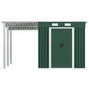 vidaXL Garden Shed with Extended Roof Outdoor Patio Storage Tool Workshop Shelter Carport Equipment Log Shade House Green 193cm Steel