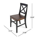 Christopher Knight Home Roshan Farmhouse Acacia Wood Dining Chairs, Black/Walnut