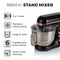 Tower T12033RG 3-in-1 5L Stand Mixer with 6 Speeds and Pulse Setting, 1000W, Rose Gold