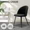 LEVEDE Dining Chairs, Set of 2 Reading Seating, Velvet Kitchen Chairs, Chic Nursing Seats, Home Furniture for Dining Room, Living Room, Cafe, Meeting Room, Load Up to 150kg (Black)