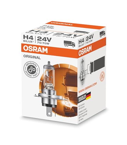 OSRAM 64196 ORIGINAL H4, halogen headlamp, 64196, 24V truck, folding carton box (1 unit)