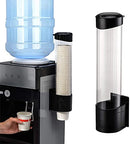 Cup Dispenser - Wall Mounted Paper Cup Dispenser, 60-80 Cups Paper Plastic Water Cup Dispenser, One Touch Button Cup Holder for Office Coffee Water Cooler Machine (Black)