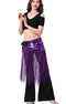 ZLTdream Glitter Sequin Belly Dance Hip Scarf Fringe Belt Wrap Skirt for Women Outfit Accessory Costume with Tassel Fringe, Dark Purple, One size