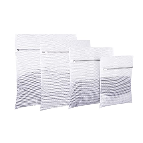 Washable garment bags for delicates- Simply JT Pack of 4 (1XL, 1L, 1M, 1S). Durable 120g Honey Comb Mesh reusable washing bag for Underwear Bra Lingerie Clothes and Organization for Travel