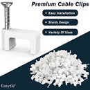 Cable Clips Cable Clamps Nail in Cable Clips 100 Pcs 8mm Flat Ethernet Cable Tacks Cord Clips Coax Cable Clips Speaker Wire Clips Cable Nails for Cords Cat5/Cat5e/Cat6/Cat7 RJ45 Cable Wall Clips