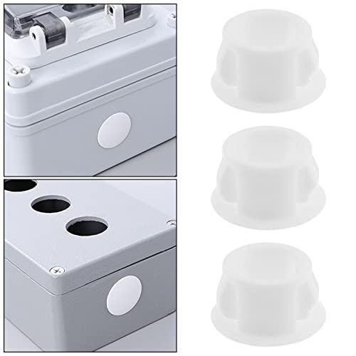 ECSiNG 100Pcs Plastic Hole Plug Replacement Flush Type Hole Plugs Snap Furniture Fencing Post Pipe Insert End Caps Accessories for Cabinets Window Frames White