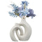 2Pcs White Ceramic Vase Set, Ceramic Vase Centerpiece, Home Decorative Vase, Creative White Vases Minimalism Style Decor Vase Donut Vases Decor Minimalist Hollow Vase Set Modern Ceramic Flower Vases