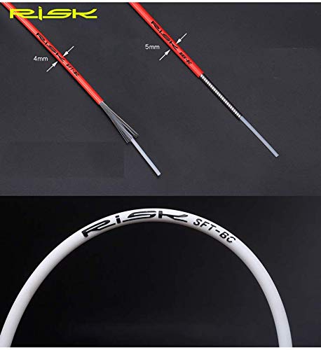 Universal Bicycle Brake & Shift Derailleur Cable (Housing & Cables) Complete Set with Aluminum End Caps S Hook Crimps for Mountain Road MTB Bike Replacement (Red)