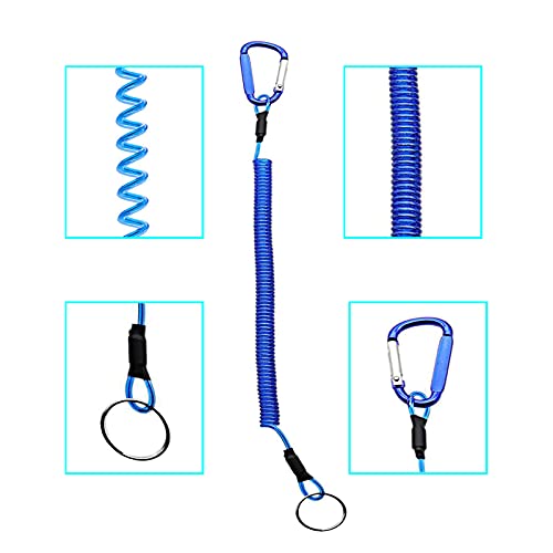  6 Pack Heavy Duty Fishing Lanyard Steel Wire Coiled