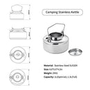 Fire-Maple Antarcti Stainless Steel Kettle | 1.0 Liter Camp Kettle Great for Boiling Water, Tea, Coffee, Freeze-dried Backpacking Meals | Portable for Camping Bushcraft and Travel
