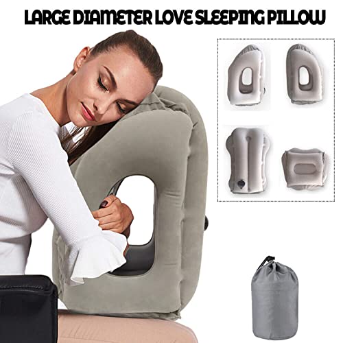 Yotsuba Travel Pillow, Inflatable Air Cushion Travel Pillow for Airplane Office Nap Neck Head Chin